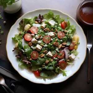 Delicious Grilled Vegetable Salad with Fresh Seafood