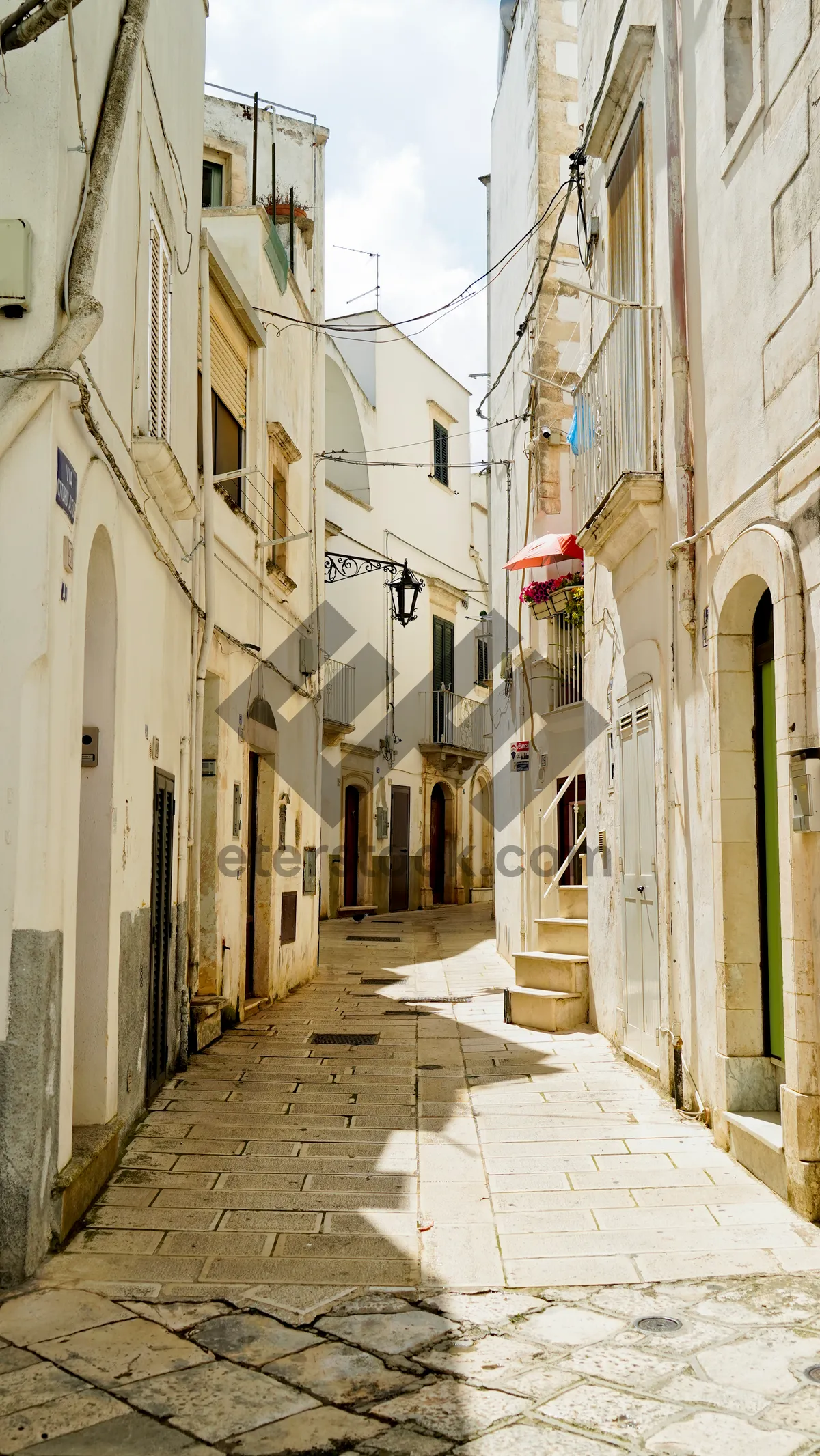 Picture of Historic stone church in ancient city alleyway