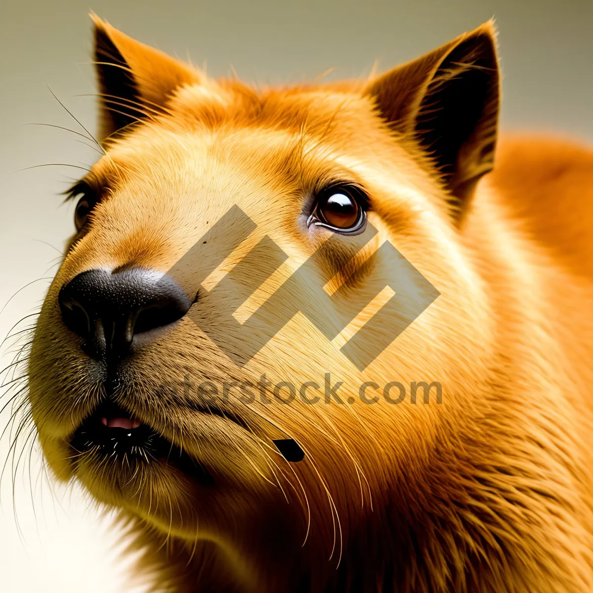 Picture of Furry Feline Portrait: Majestic Lion with Wild Mane