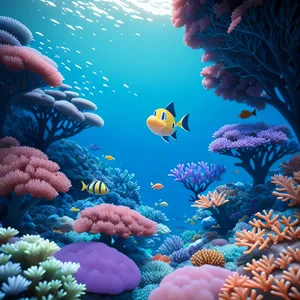 Vibrant Coral Reef Teeming with Marine Life