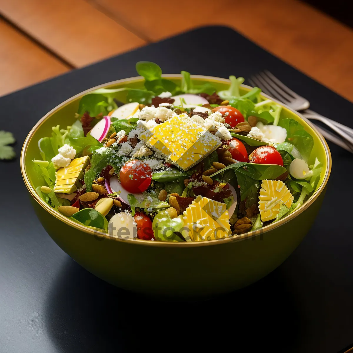 Picture of Fresh Gourmet Salad with Vegetables and Cheese