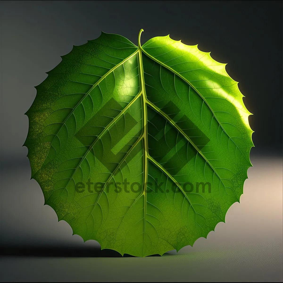 Picture of Vibrant Maple Leaf in a Lush Forest