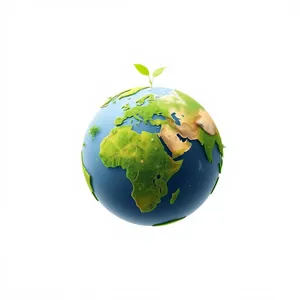 Global 3D Earth Globe Icon Symbol