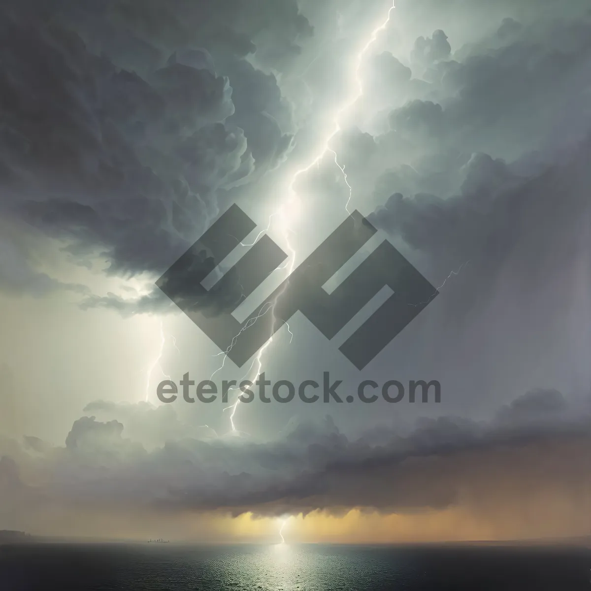 Picture of Vibrant Summer Sky with Electrical Storm