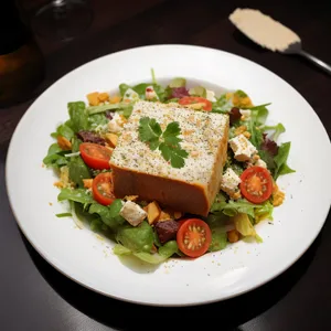 Delicious Gourmet Salad with Fresh Vegetables and Cheese