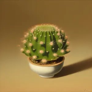 Desert Hairbrush Cactus Pot: Vascular Plant with Brush-Like Spines