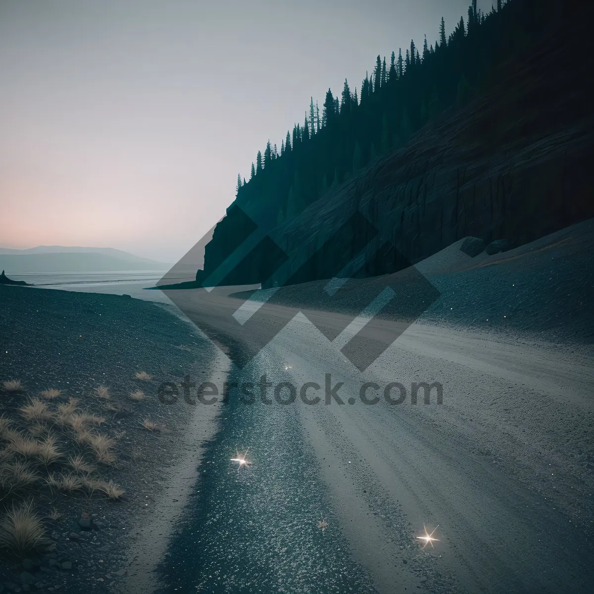 Picture of Scenic Mountain Road Amidst Alpine Landscape