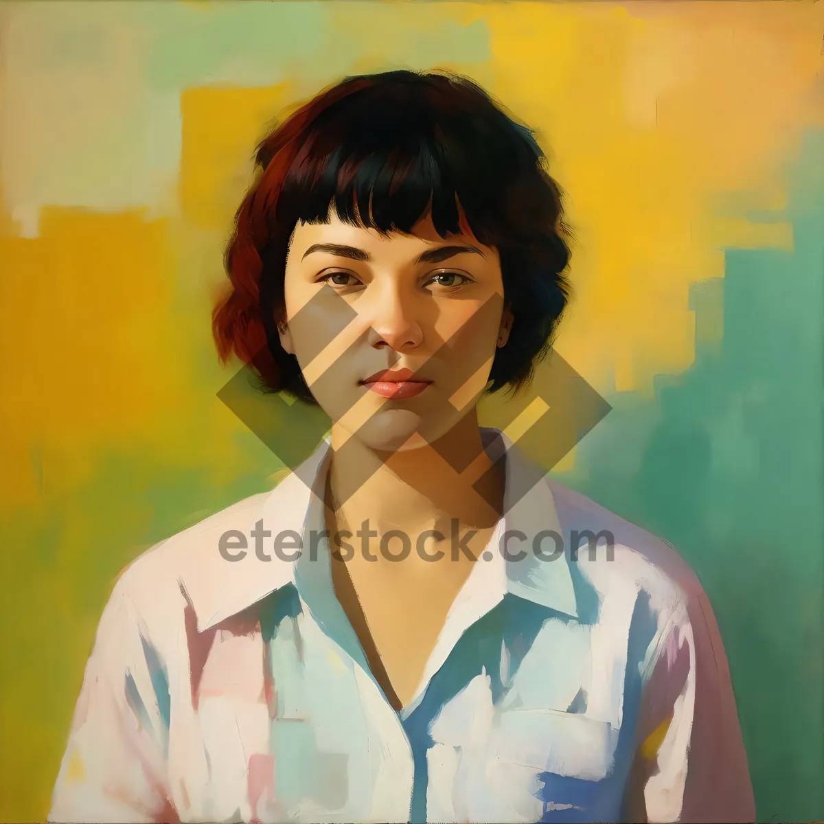 Picture of Smiling Kimono-clad Professional Woman Portrait