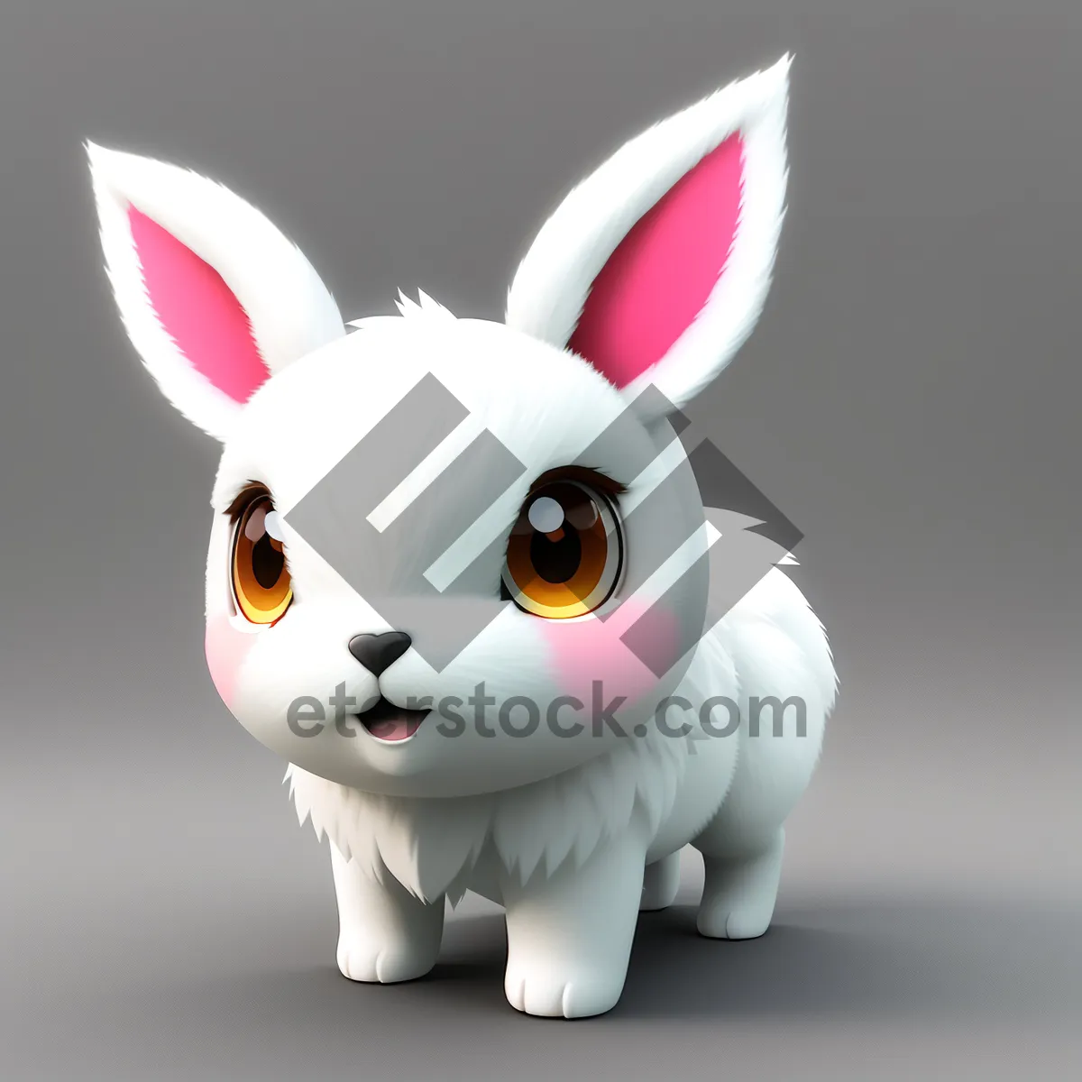 Picture of Cute Bunny Piggy Bank Cartoon