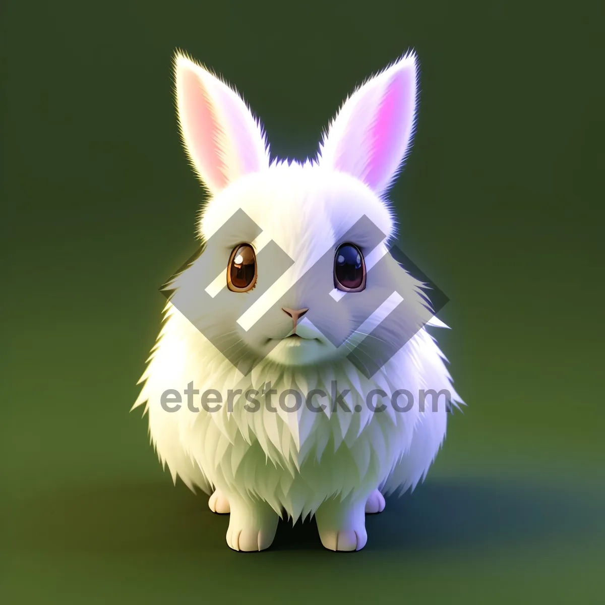 Picture of Fluffy Bunny Portrait with Adorable Ears