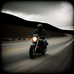 Speeding through the sky: Motorcycle on the expressway