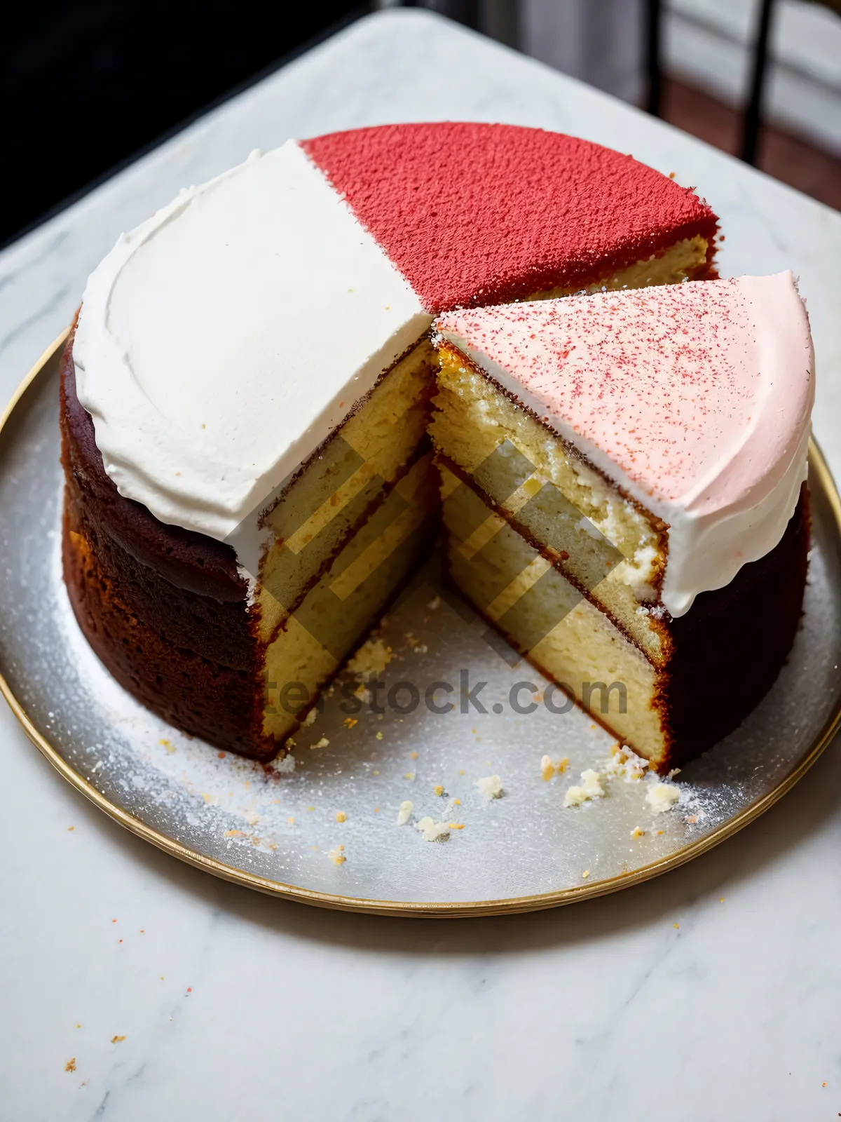 Picture of Delicious Fruit and Cream Cake Slice