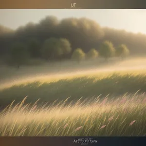 Golden Summer Sunset Over Countryside Meadow