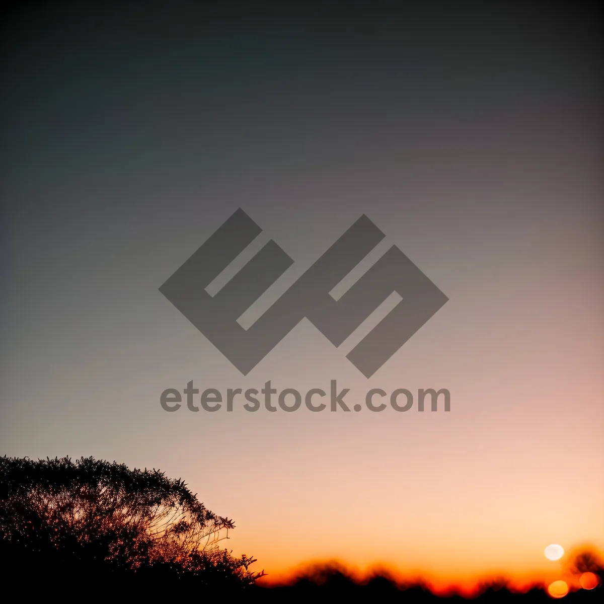 Picture of Vibrant Sunset Sky with Clouds and Sun