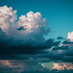 Dreamy Cloudscape: Serene Atmosphere Amidst Sunlit Skies