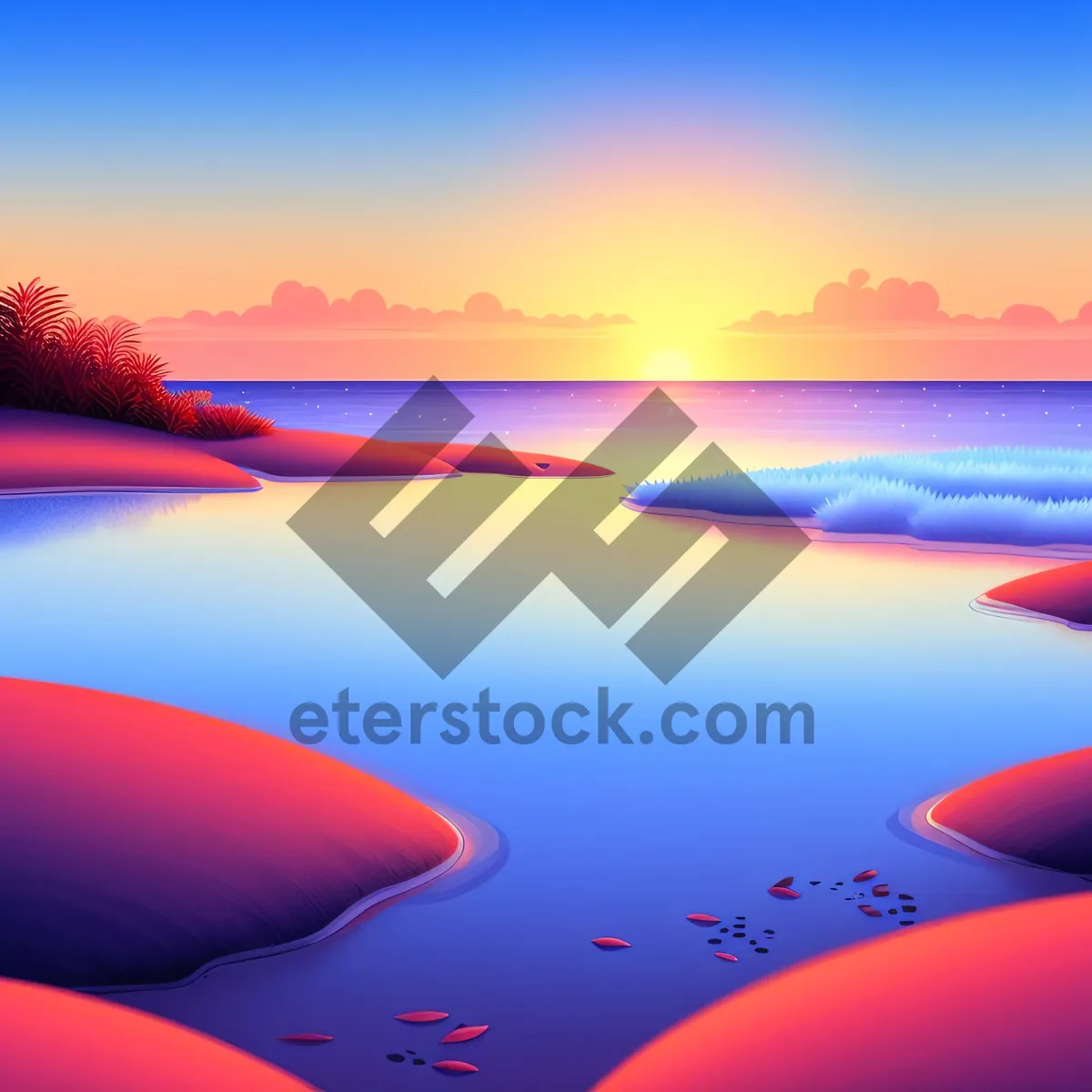 Picture of Idyllic Ocean View on a Sun-Kissed Beach