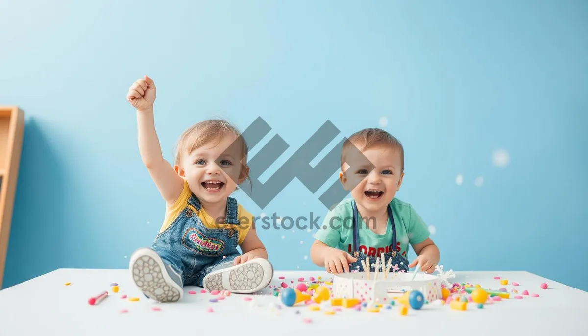 Picture of Cheerful boy smiling with toy in hand