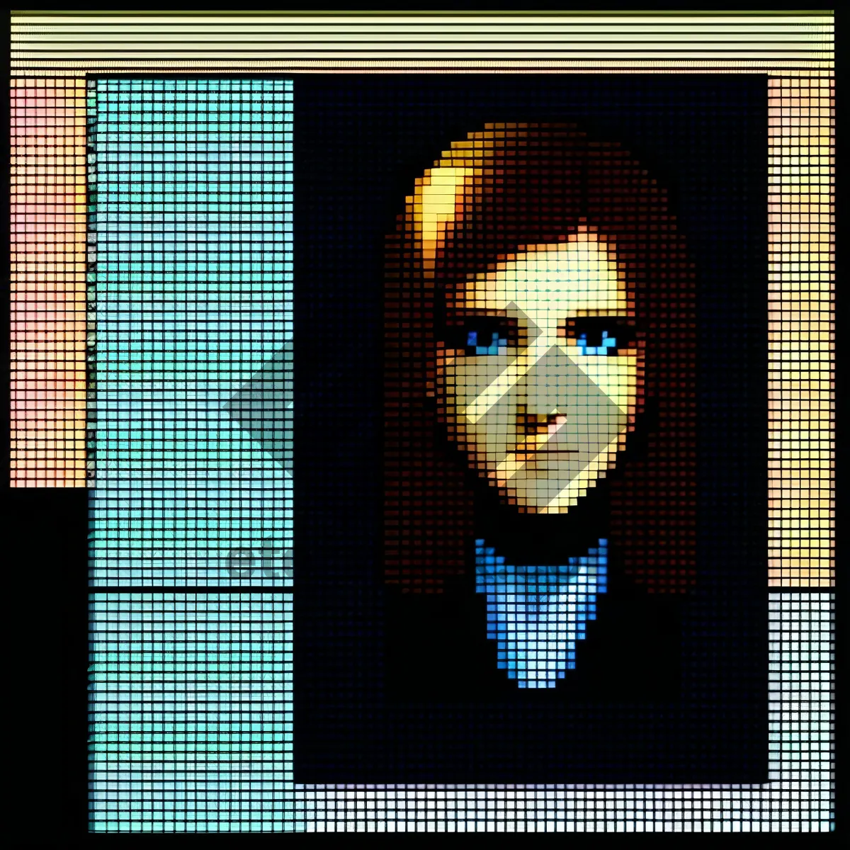 Picture of Pixel Grid Digital Mosaic Screen