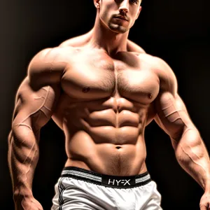 Muscular Male Model Exuding Strength and Style