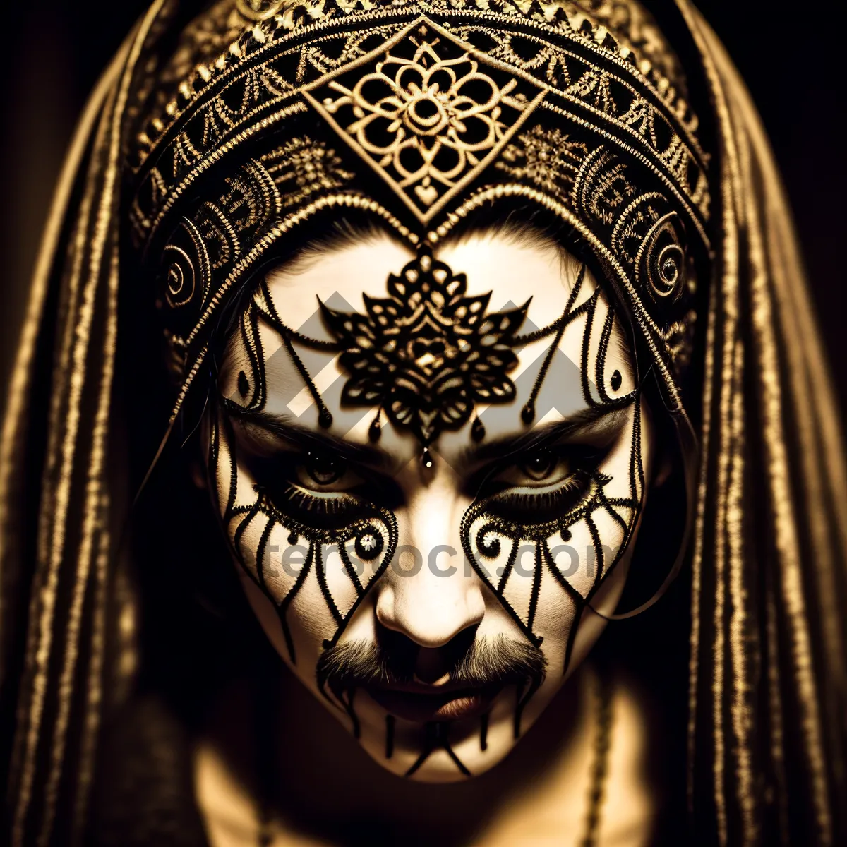 Picture of Masked Tattoo: Intricate Design for Decorative Face Attire