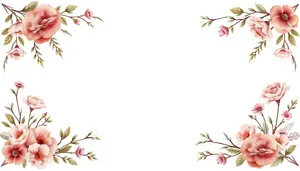 Pink Floral Silhouette Pattern Wallpaper Design.