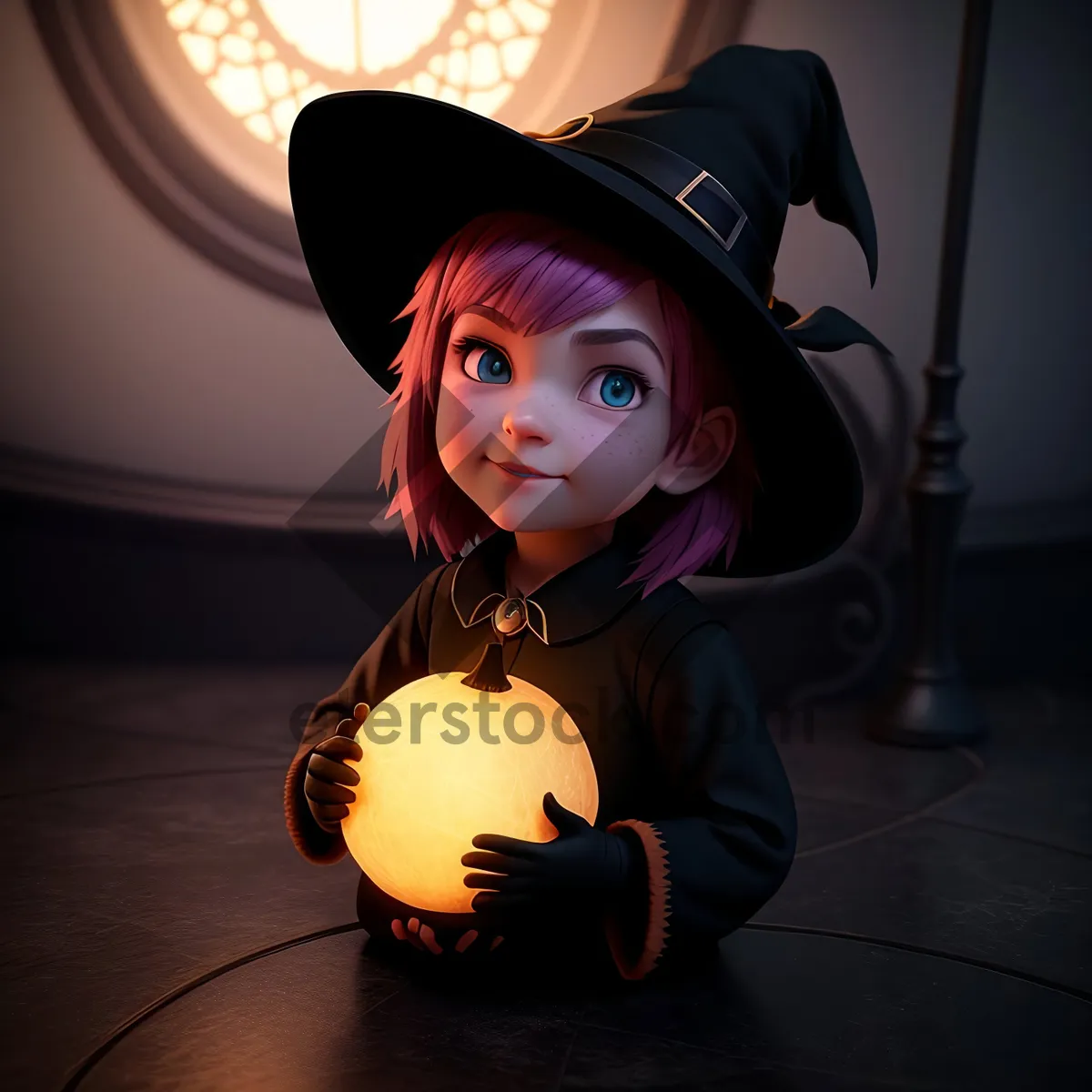 Picture of Pumpkin Portrait: Vibrant Maraca Lady with Attractive Eyes