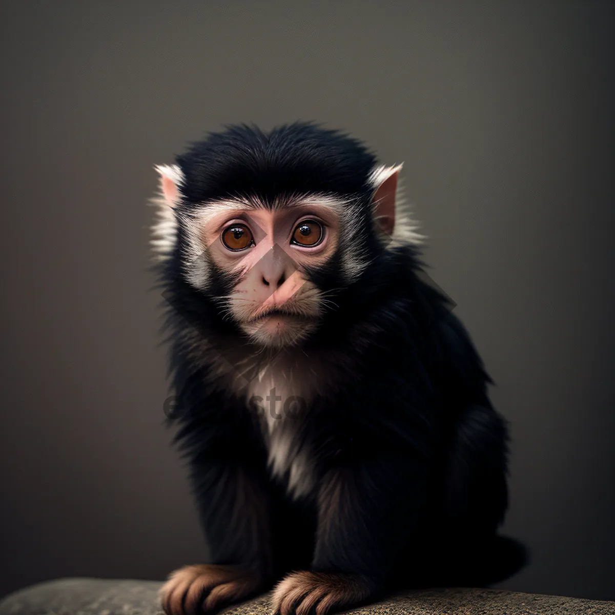 Picture of Cute Baby Monkey Portrait with Furry Face