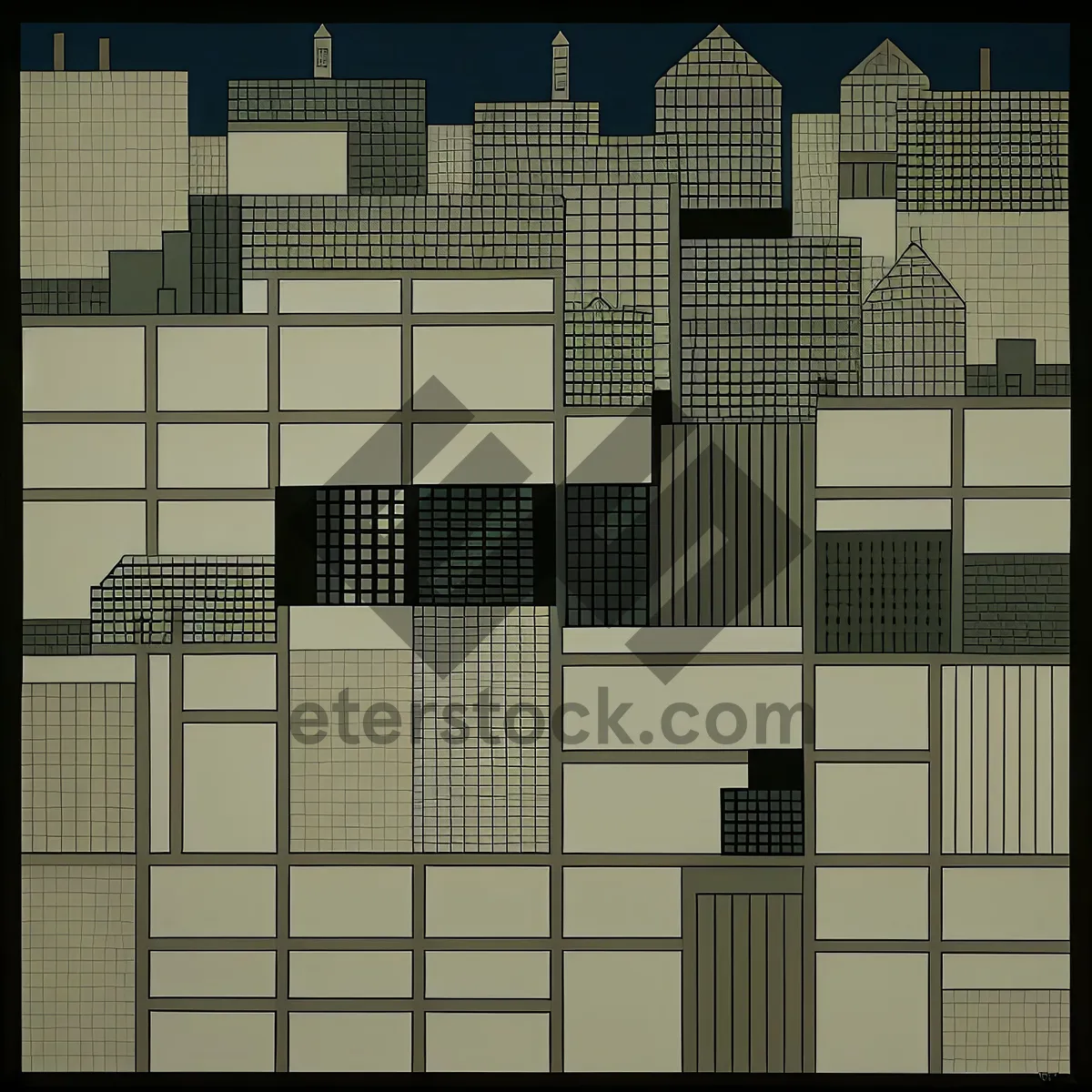 Picture of Urban Puzzle: Modern Office Building Design with Crossword Pattern