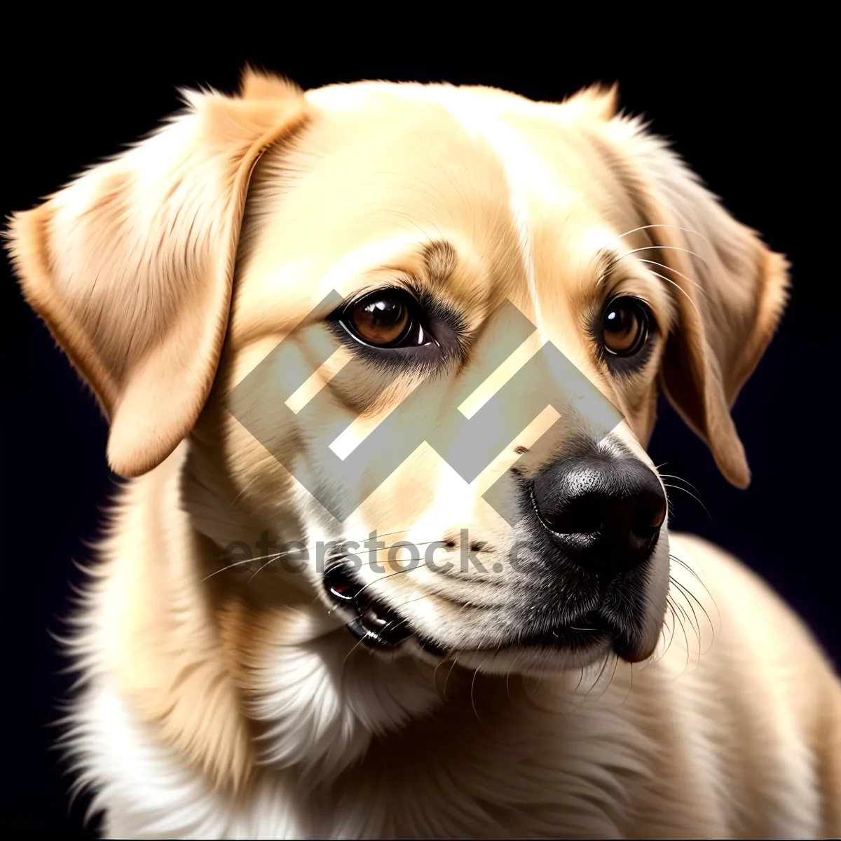 Picture of Golden Retriever Puppy Portrait: Adorable Canine Cutie