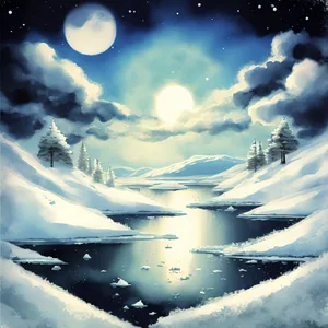 Starry Winter Wonderland: Sparkling Snowflake on Night Sky