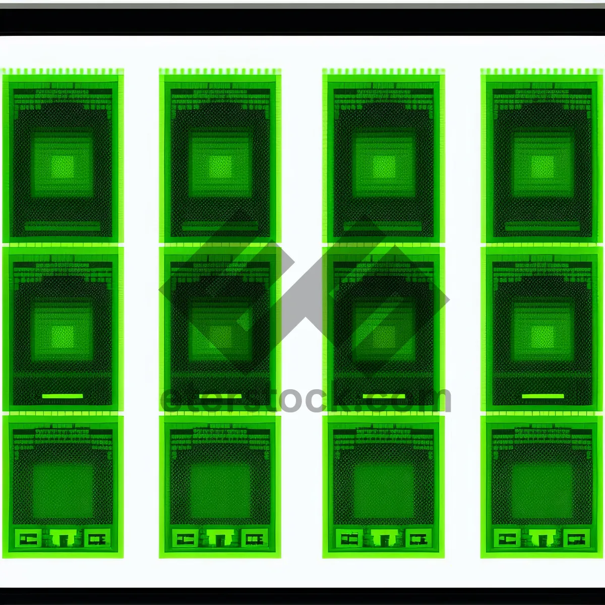 Picture of Web Button Icons Set: Shiny Black Square Buttons