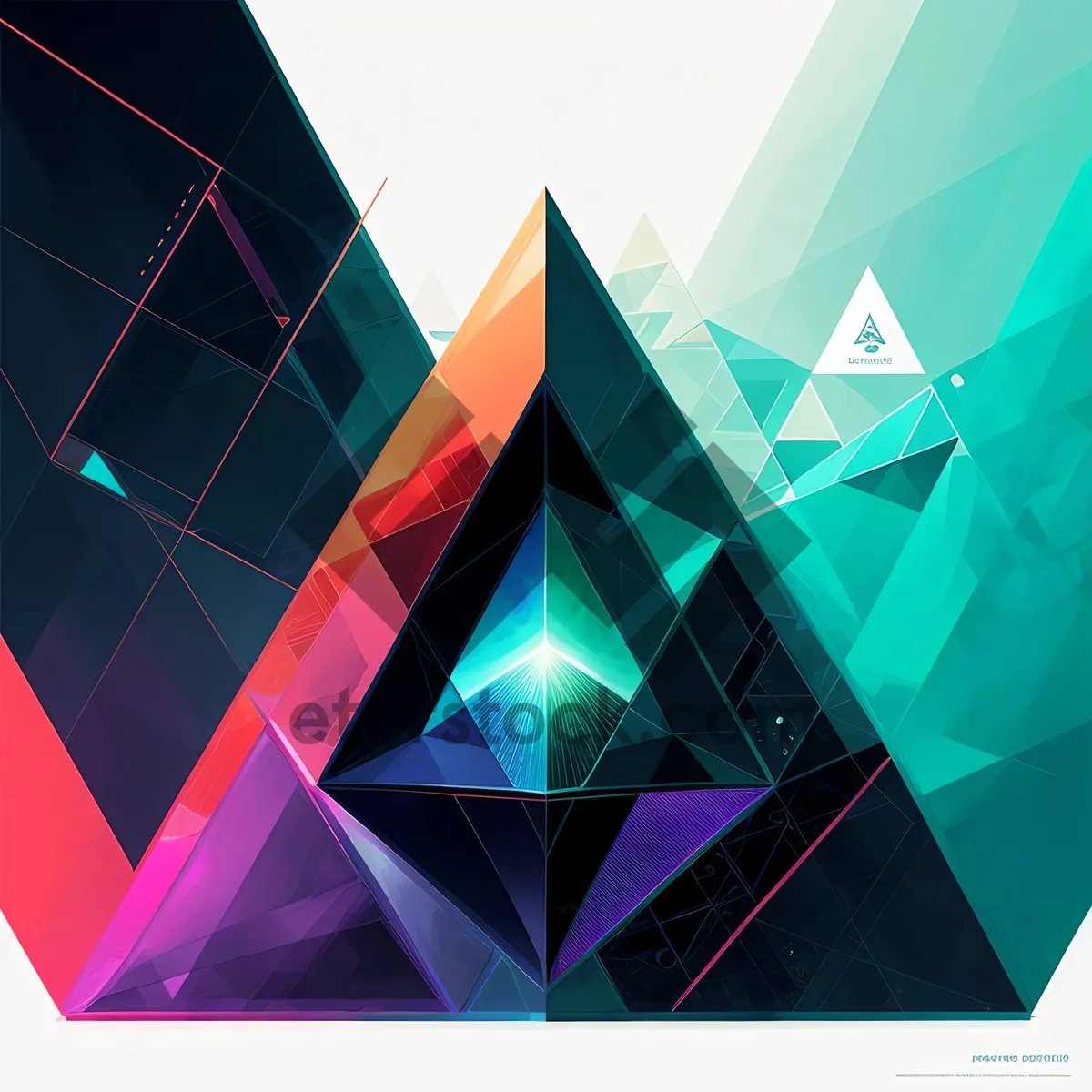 Picture of Geometric Rainbow Gradient Artwork