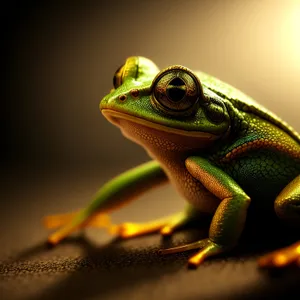 Bulging-eyed Orange Tree Frog in Wildlife