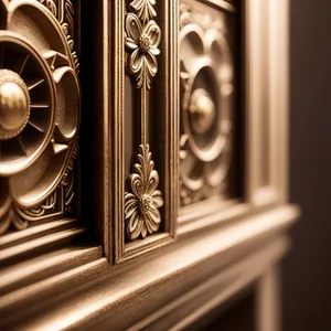 Vintage Golden Knob on Ancient Architectural Door