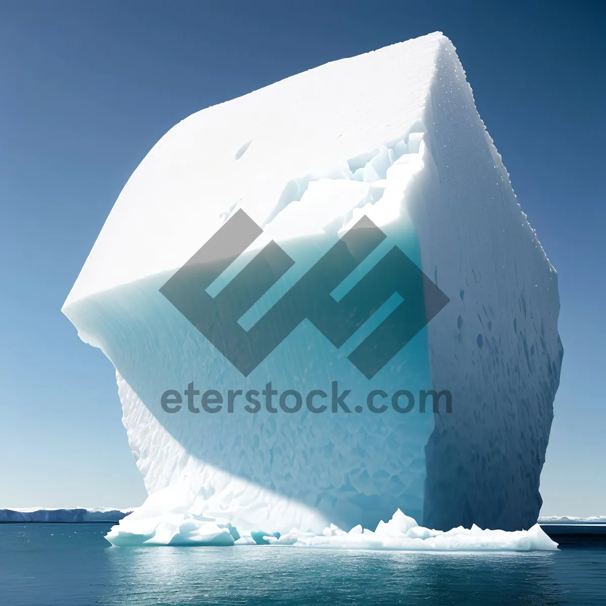 Picture of Serene Ocean Horizon with Glacial Iceberg