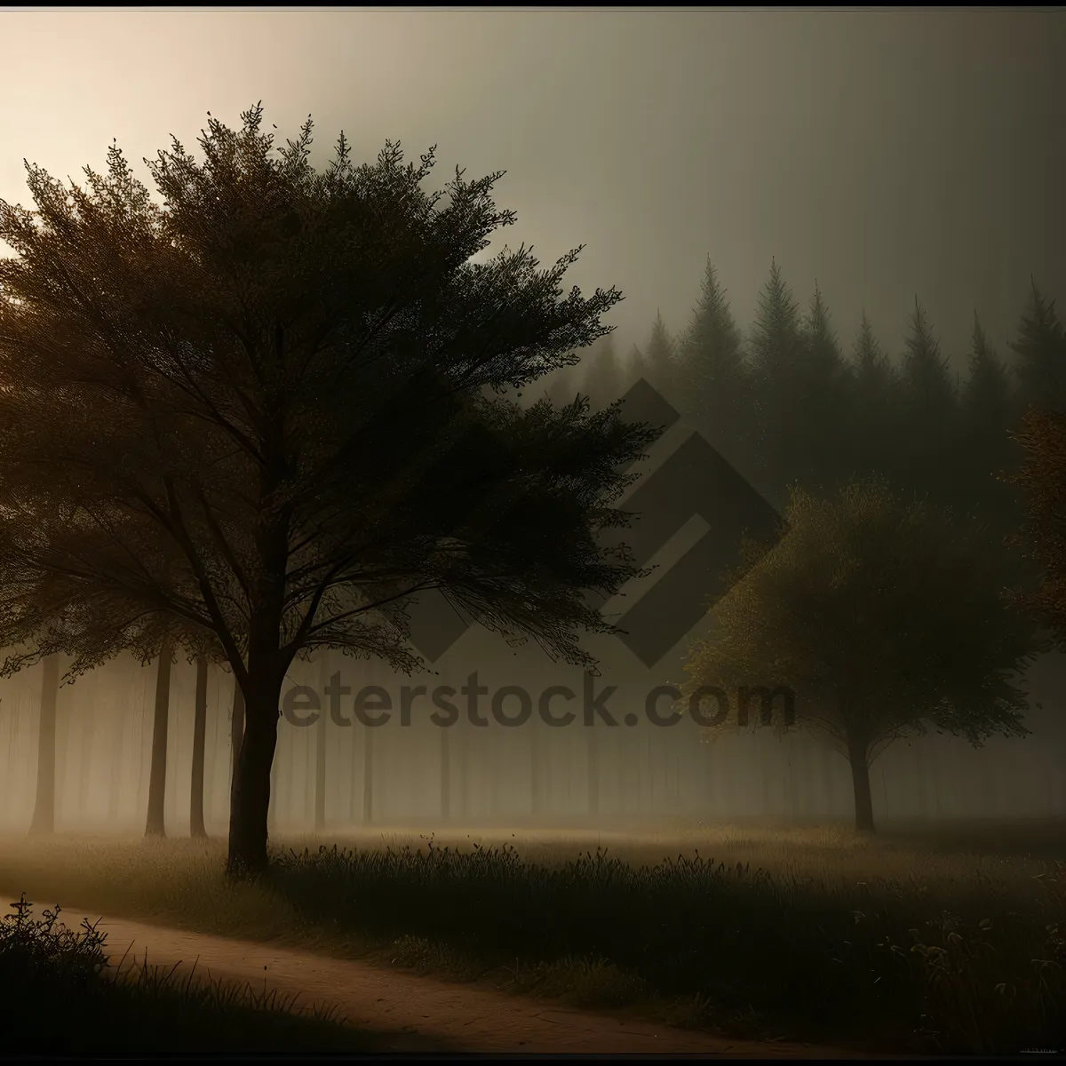 Picture of Snowy Sunset Over Winter Landscape