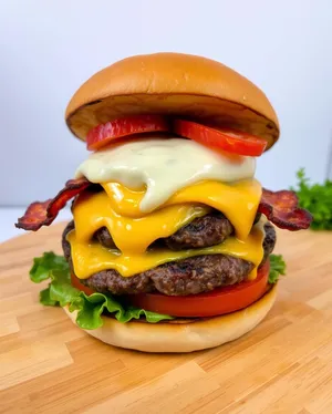 Delicious Cheeseburger with Tomato and Lettuce