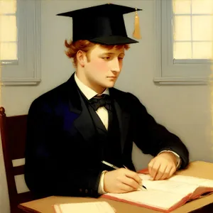 Successful Graduate With Mortarboard and Gown