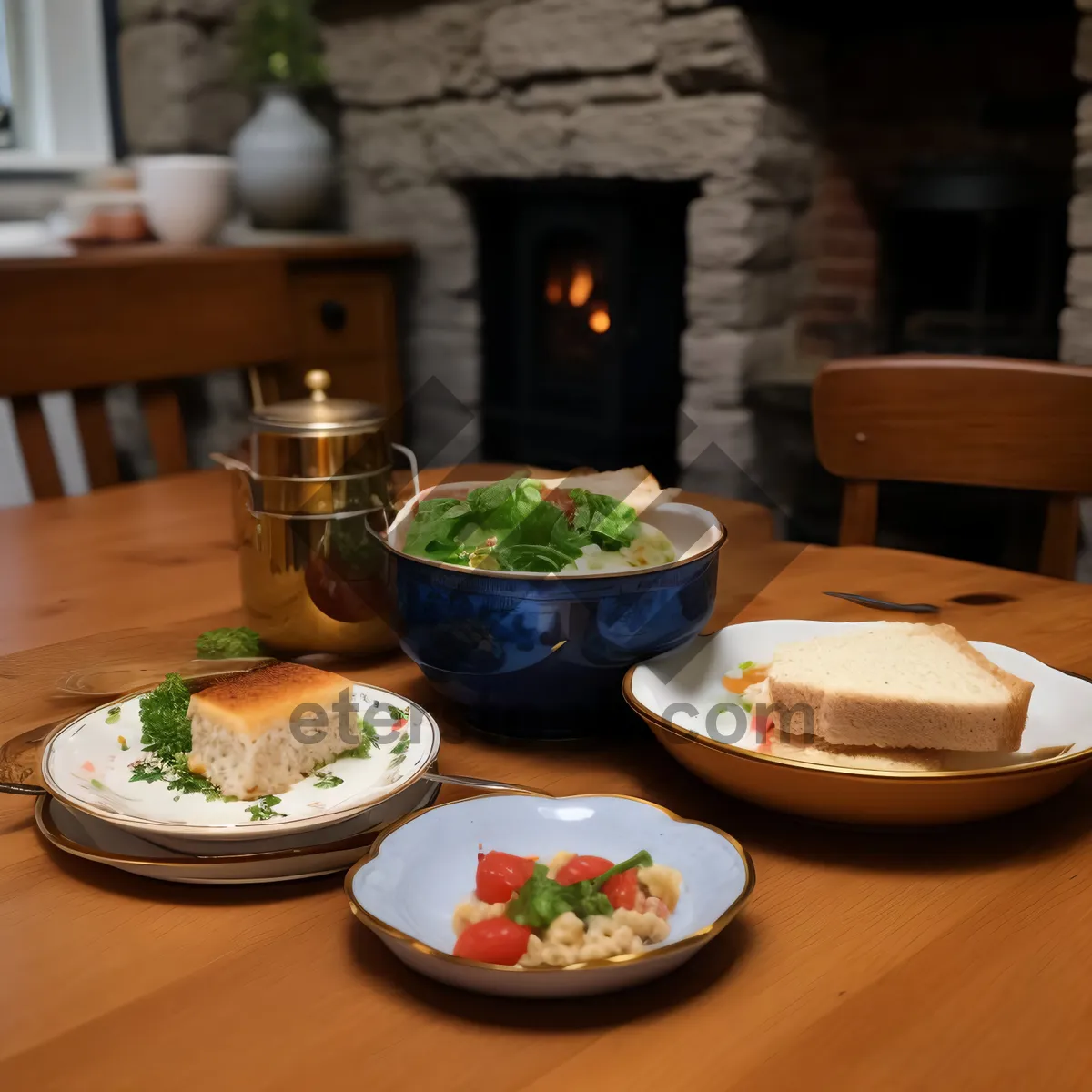 Picture of Healthy Vegetable Salad on Plate for Dinner