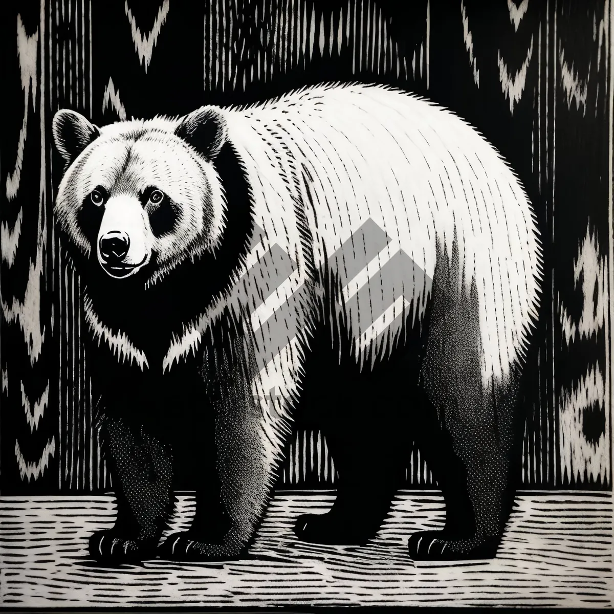 Picture of Endangered Giant Panda in Wild Habitat