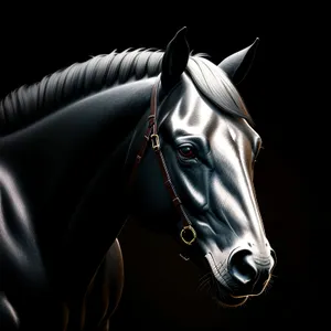 Majestic Thoroughbred Stallion in Elegant Bridle