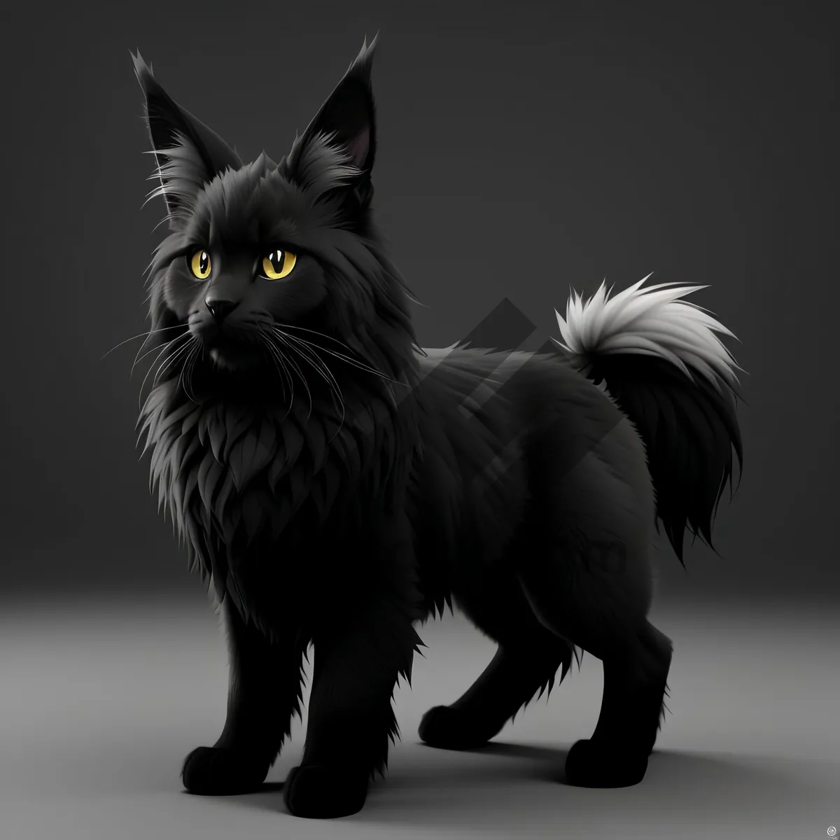Picture of Fluffy Gray Kitty with Adorable Whiskers