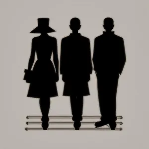 Businessmen in Black: Powerful Group of Silhouetted Professionals