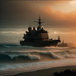 Warship in a Vast Ocean