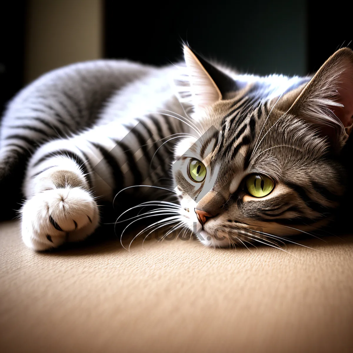 Picture of Tabby Kitten with Adorable Curiosity