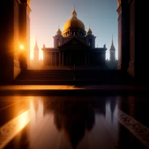 Golden Dome of Historic City's Iconic Cathedral