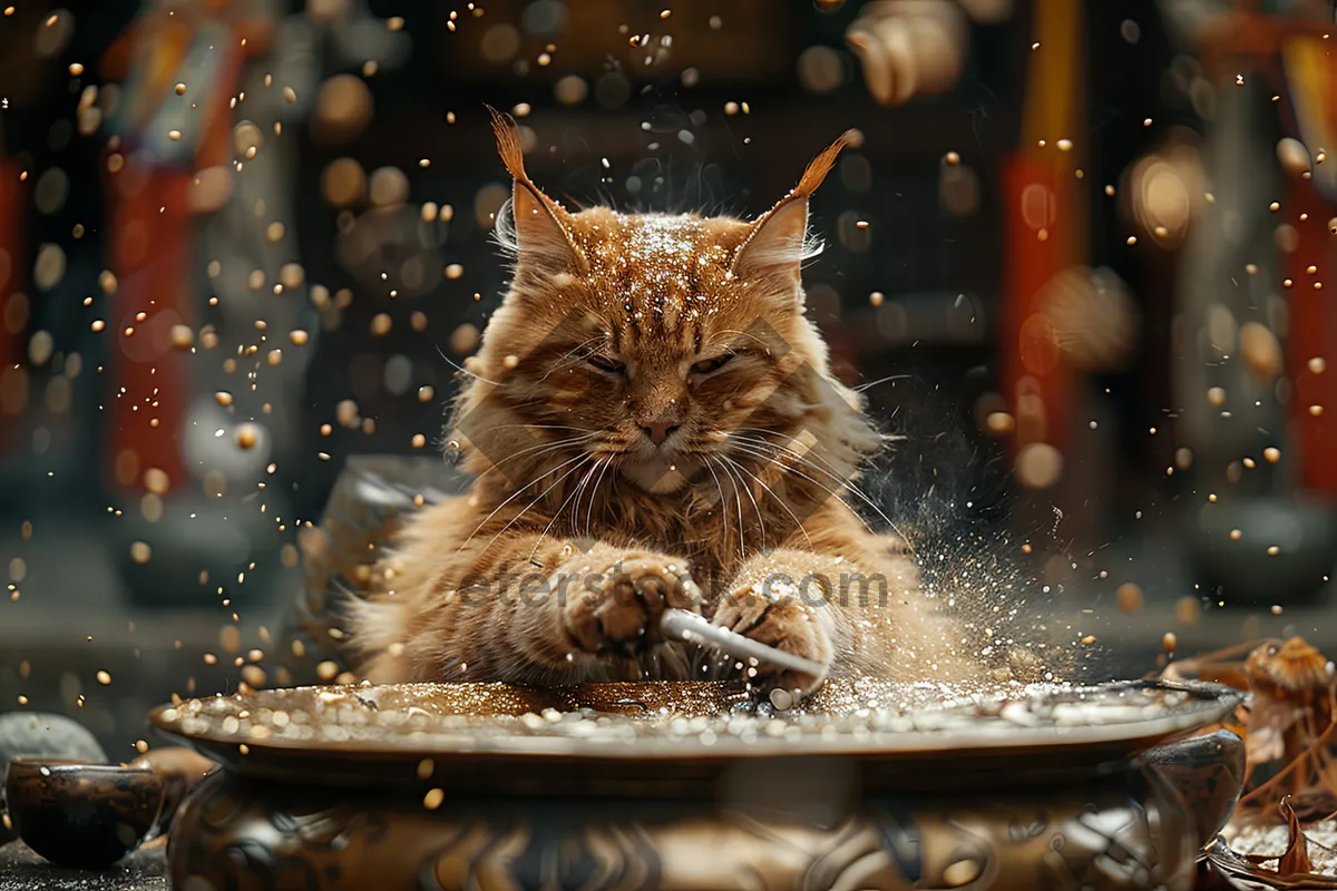 Picture of Fluffy Tabby Kitty with Big Eyes