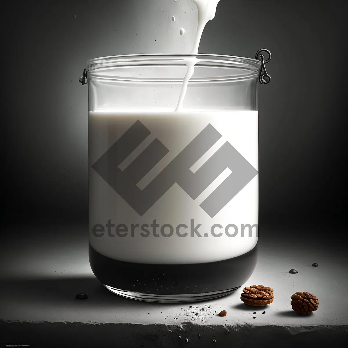 Picture of Refreshing Milk in a Glass Cup