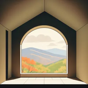 Corner Frame in Modern Interior with Blank Screen