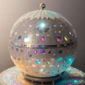 Festive Winter Teapot Vessel: Shiny Glass Ball Decoration